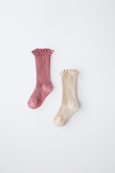 TWO-PACK OF LACE TRIM SOCKS - Pink / White by Zara - Image 3