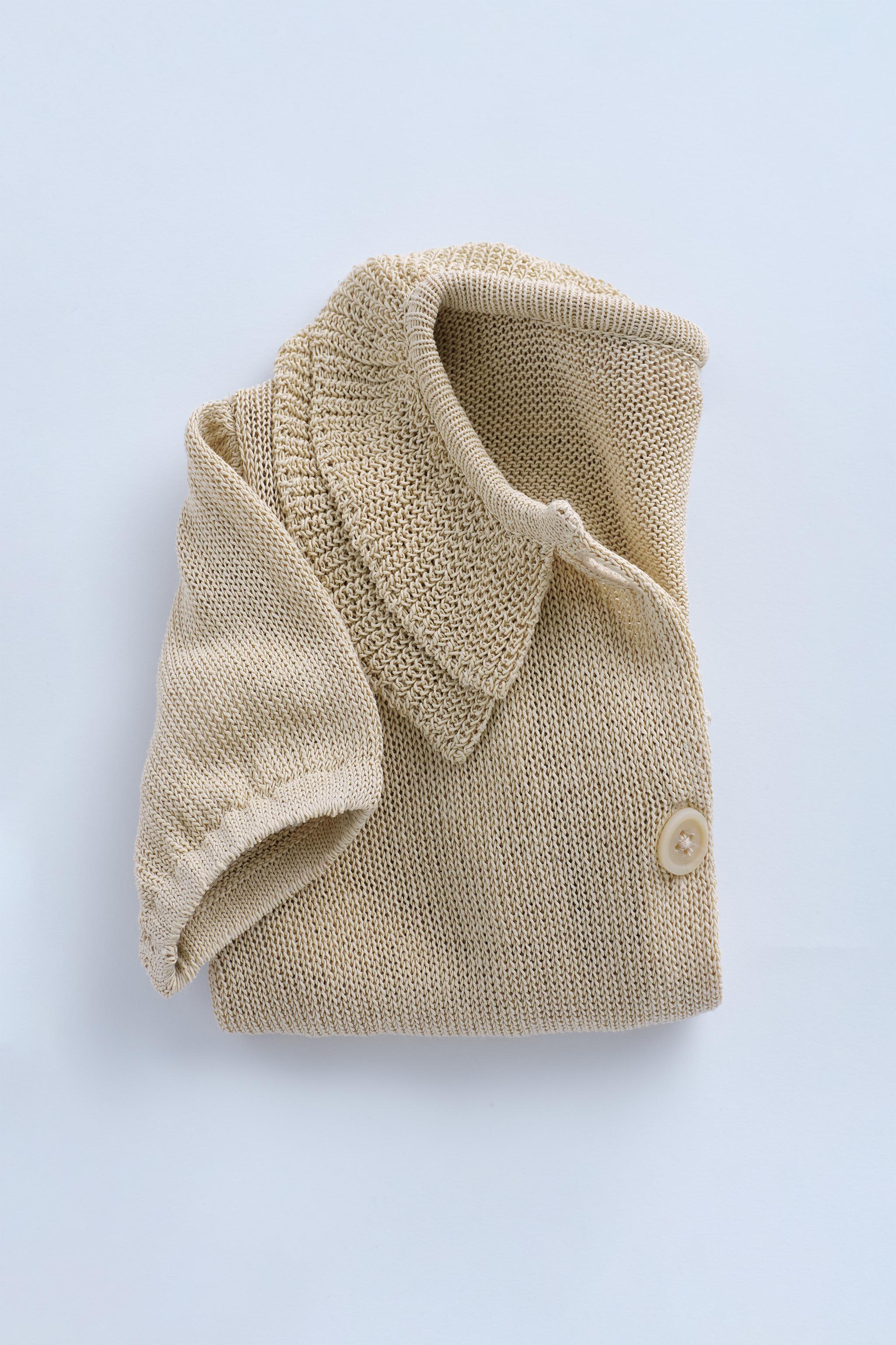 TIMELESZ - SHORT SLEEVE KNIT JACKET - Sand | ZARA United States TIMELESZ - SHORT SLEEVE KNIT JACKET - Sand | ZARA United States