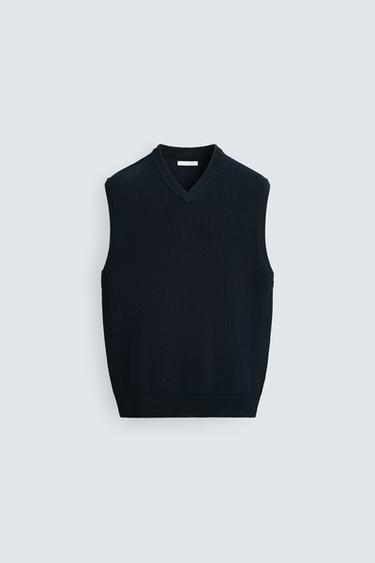 CHALECO PUNTO ESTRUCTURA - Marino de Zara