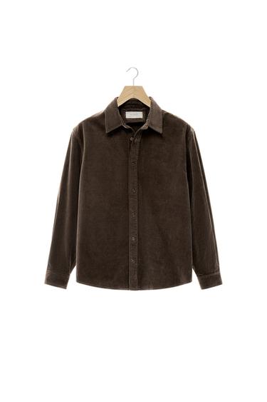 CAMISA RELAXED FIT PANA - Marrón de Zara