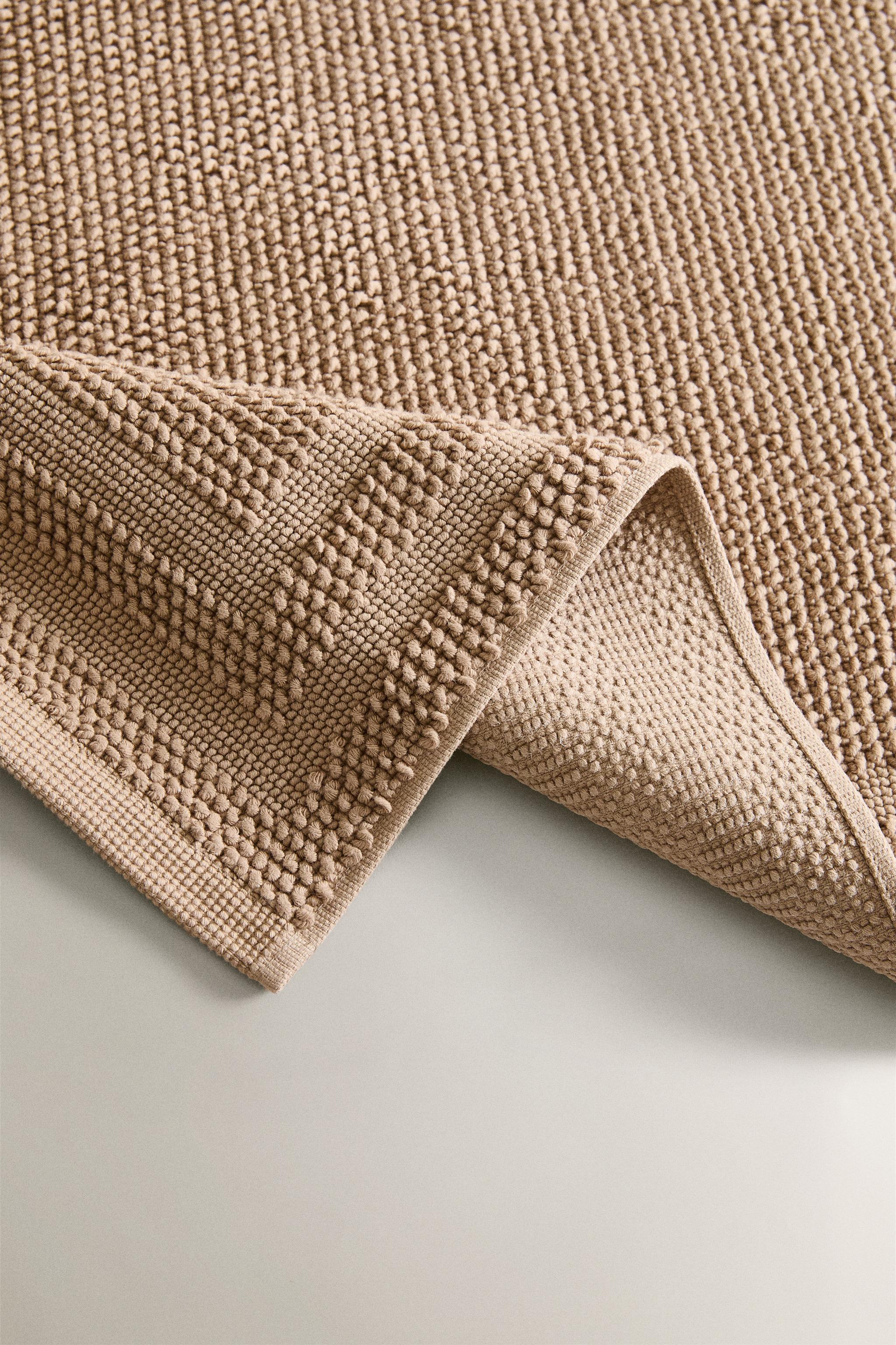 COTTON BATH MAT — Dark beige