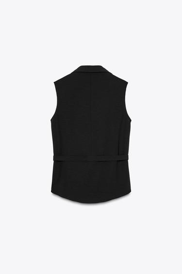 CREPE SHIRT WITH BELT - Black by Zara