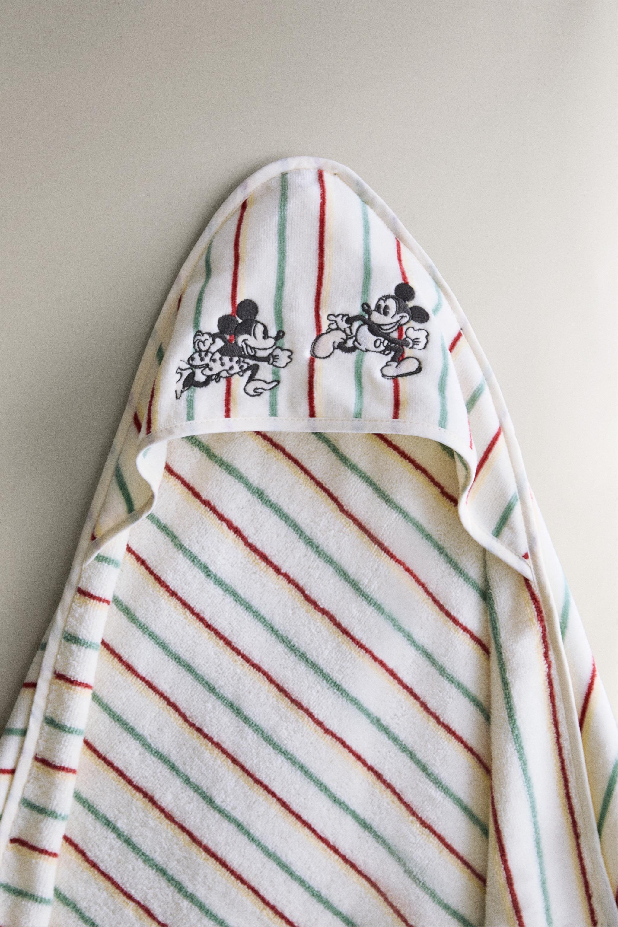 SERVIETTE DE BAIN À CAPUCHE VELOURS MICKEY & MINNIE ©DISNEY