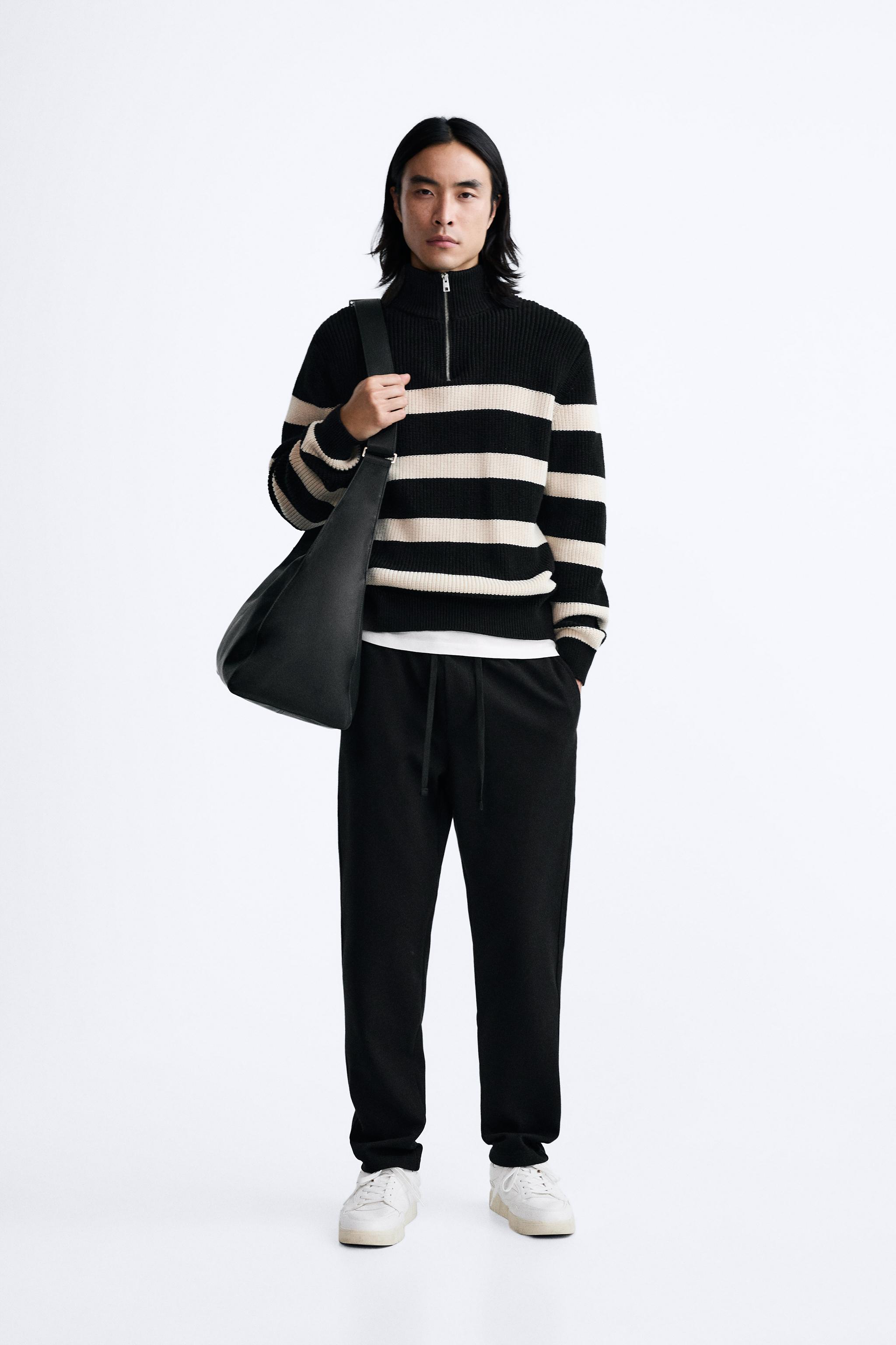 Zara striped pants sales men