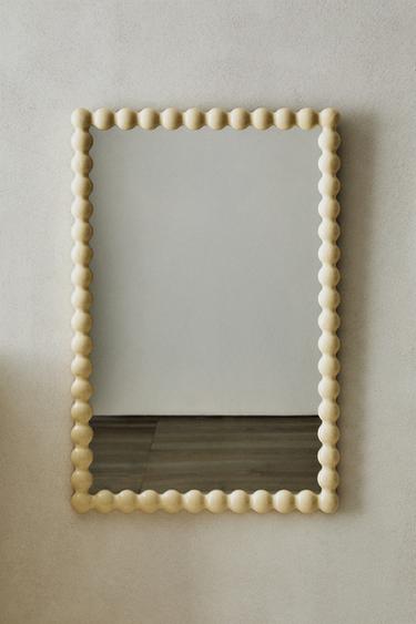 ESPEJO PARED RECTANGULAR MARCO MADERA - Blanco de Zara