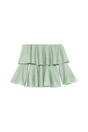 OFF-THE-SHOULDER TOP WITH METALLIC THREAD