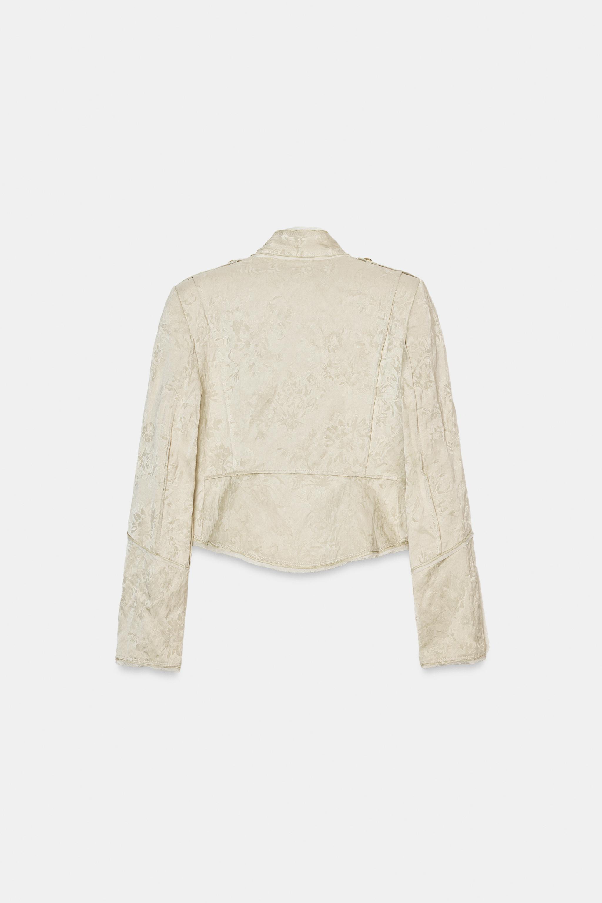 ZW COLLECTION LIMITED EDITION JACQUARD CROPPED JACKET - Beige