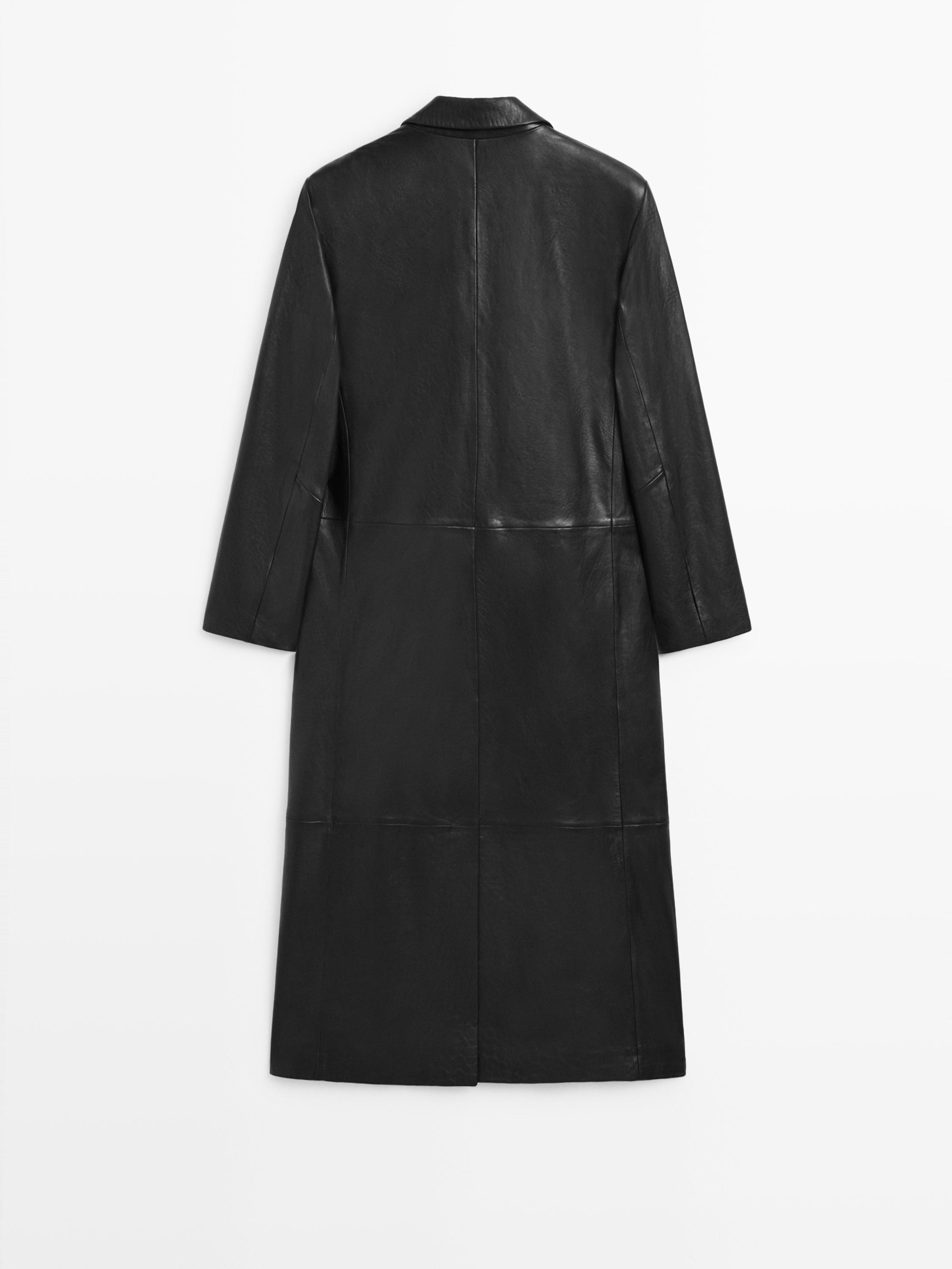 Long nappa leather coat