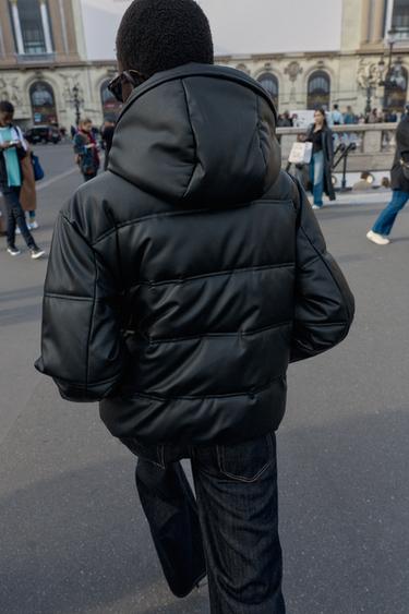 ANORAK MATELASSÉ MATIÈRE SYNTHÈTIQUE DÉPERLANT COUPE-VENT - Noir de Zara - Image 2