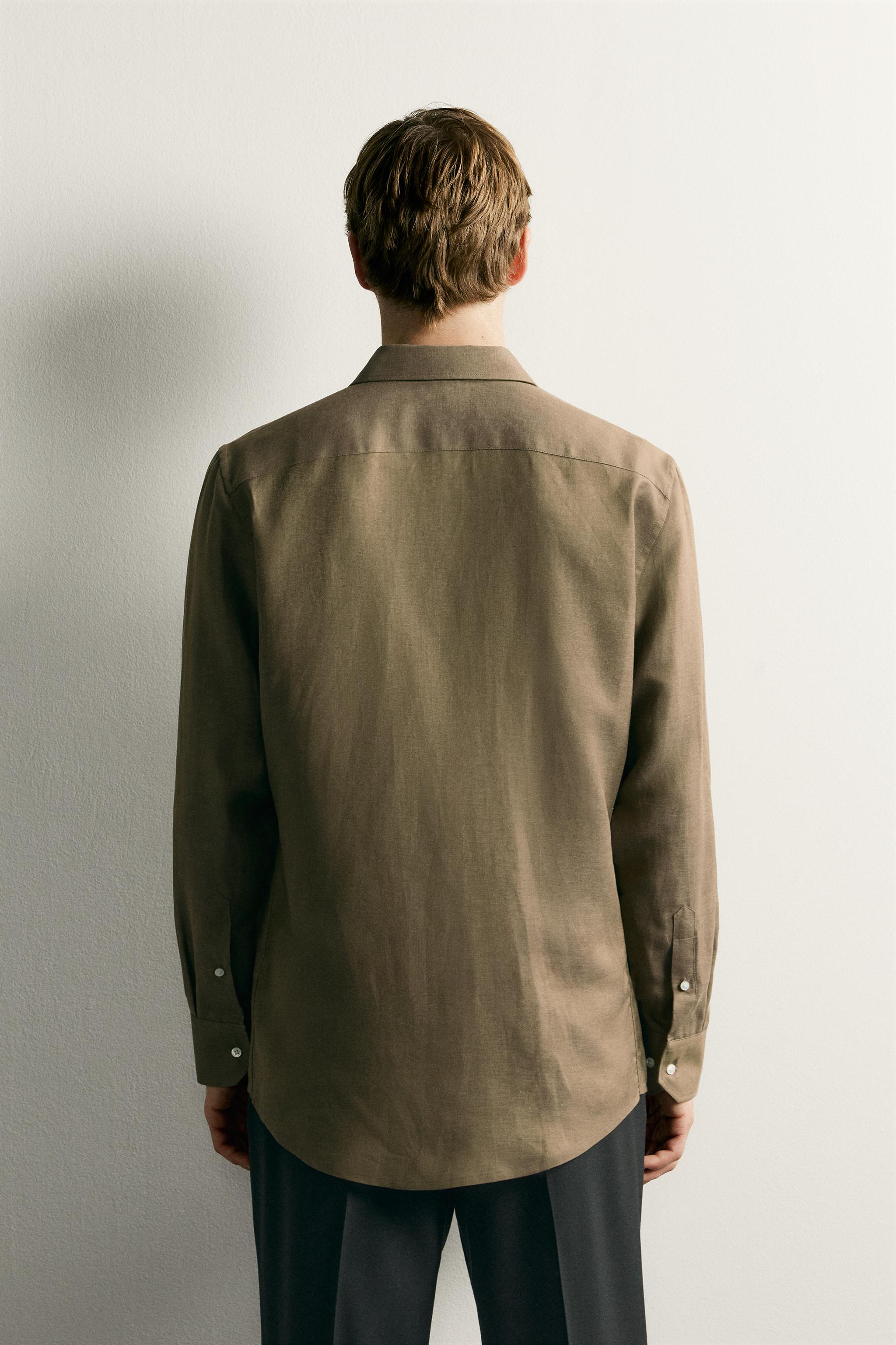 REGULAR FIT LINEN-LYOCELL SHIRT
