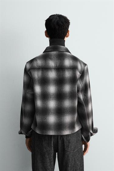 CHECK OVERSHIRT - Black / White by Zara