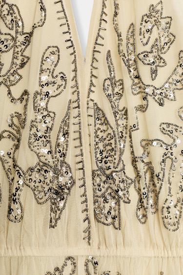 TOP HALTER BRODÉ ZW COLLECTION LIMITED EDITION - Beige de Zara - Image 9