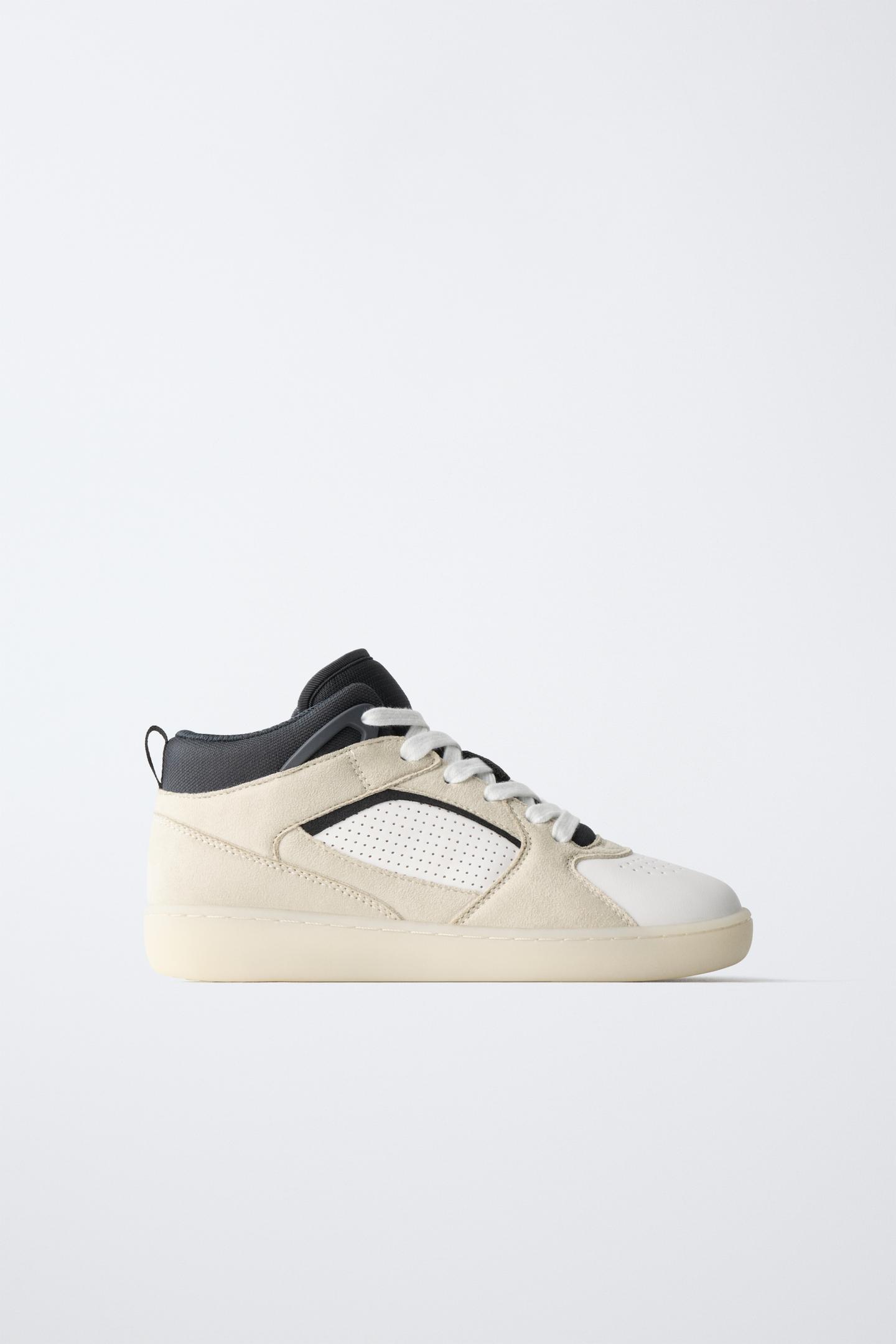 Детские кроссовки Zara Contrast High-Top, цвет: Серый — фото 1