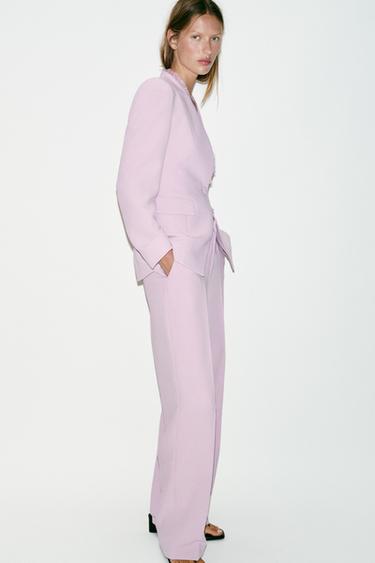 HIGH-WAIST STRAIGHT-LEG TROUSERS - Lilac by Zara - Image 2