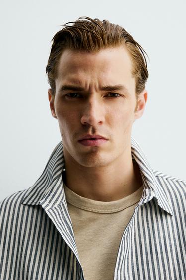 CHEMISE RELAXED FIT À RAYURES - Indigo de Zara - Image 4