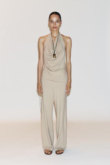 TIE-DYE EFFECT TROUSERS - Sand by Zara