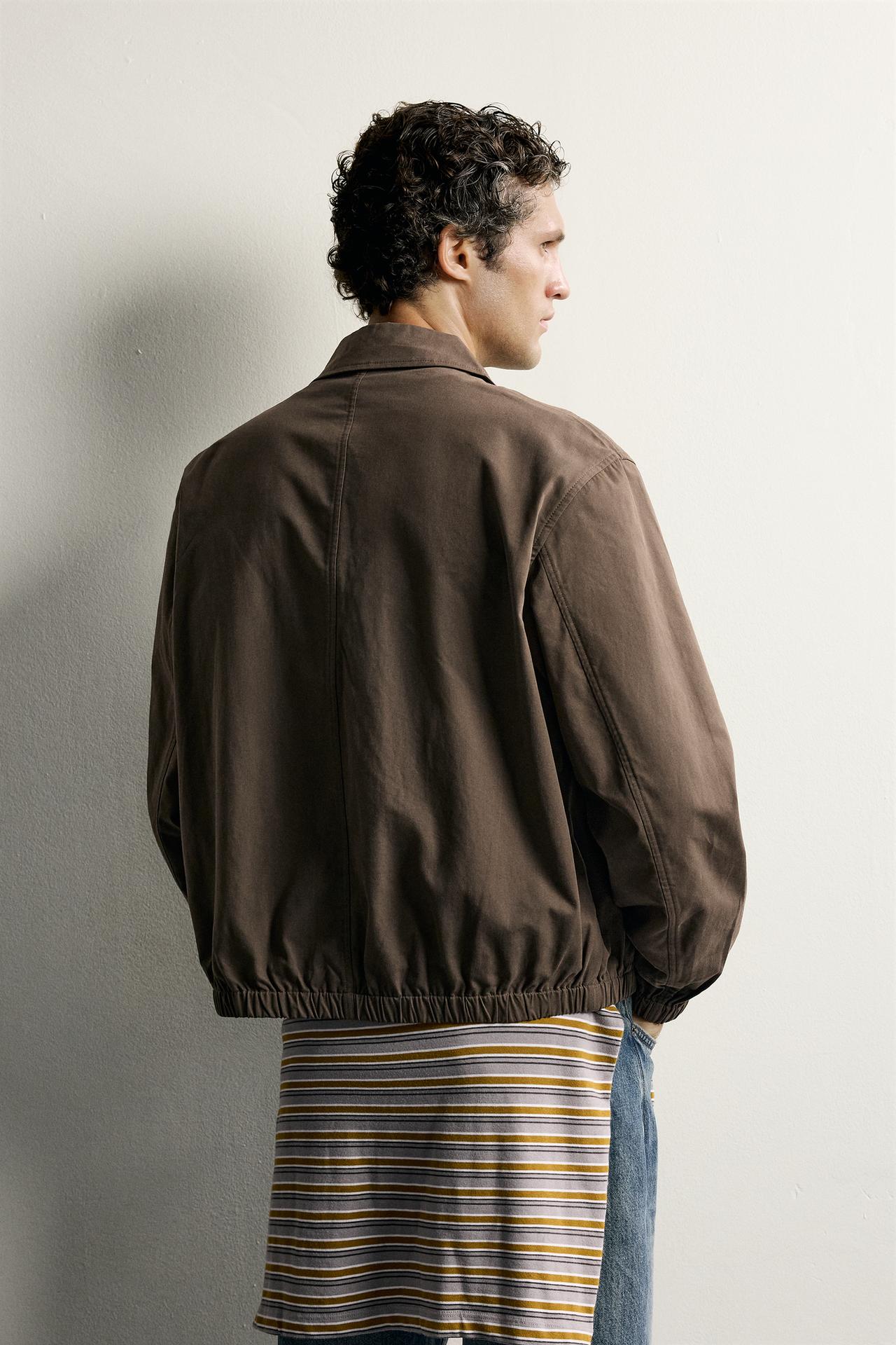 LIGHTWEIGHT COTTON-LYOCELL JACKET — Brown