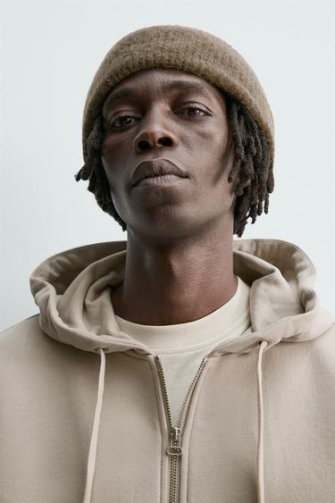 NEOPRENE-EFFECT ZIP-UP HOODIE - Stone by Zara - Image 4