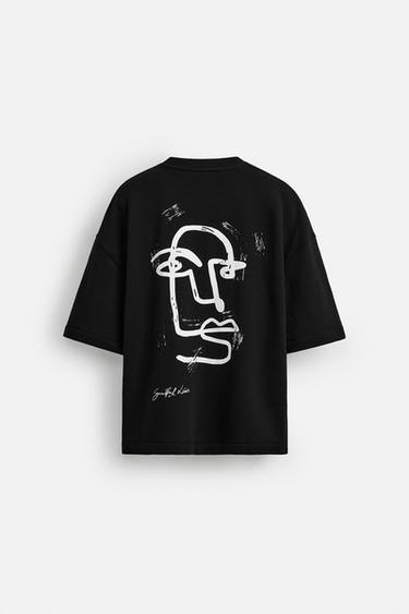 קפוצ'ון עם הדפס - שחור של Zara