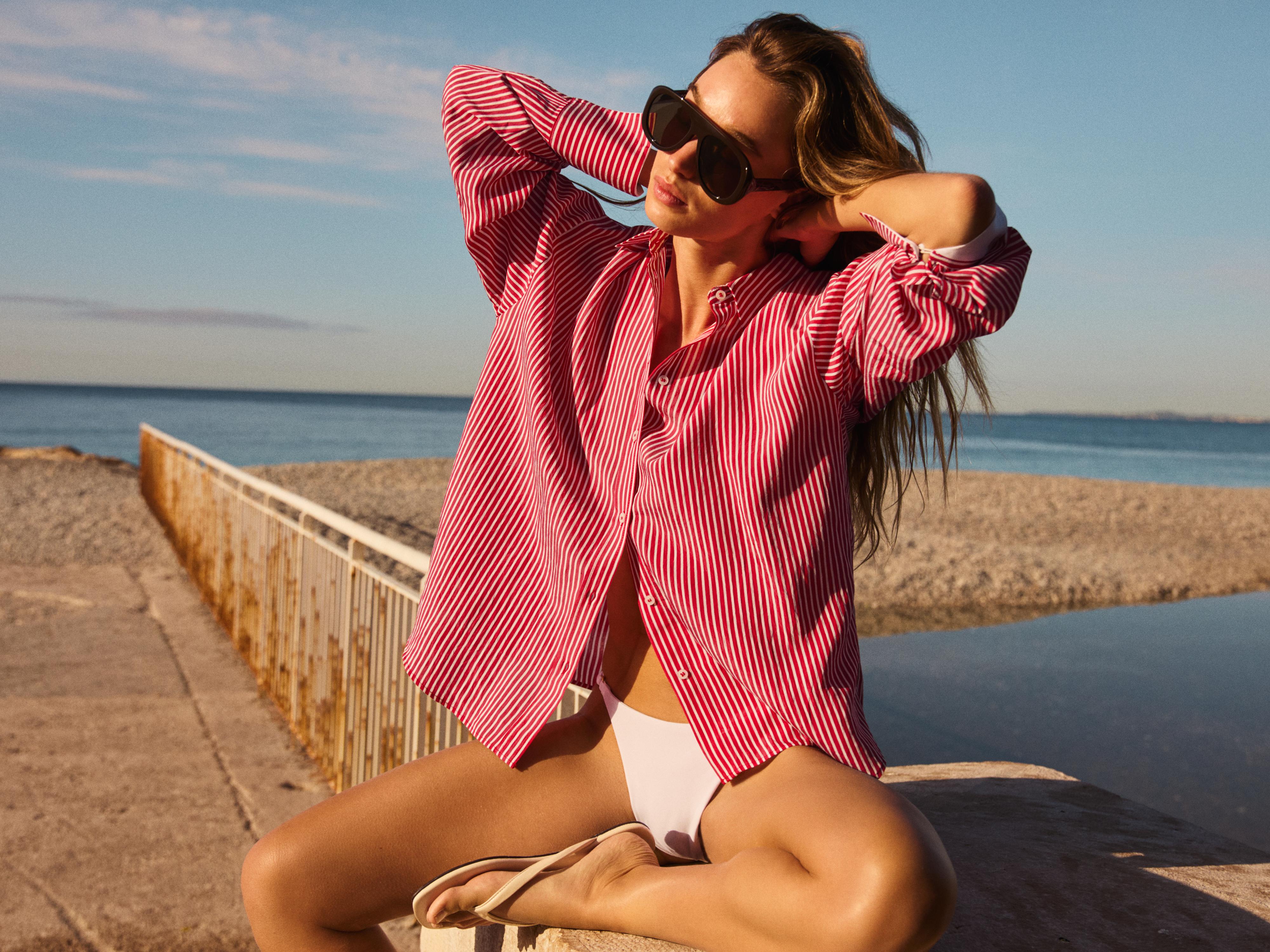 CONTRAST CUFF STRIPED SHIRT