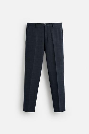 TEXTURED SUIT TROUSERS - Blue / Indigo by Zara