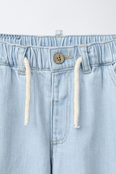 EMBROIDERED WIDE-LEG JEANS - Light blue by Zara - Image 2