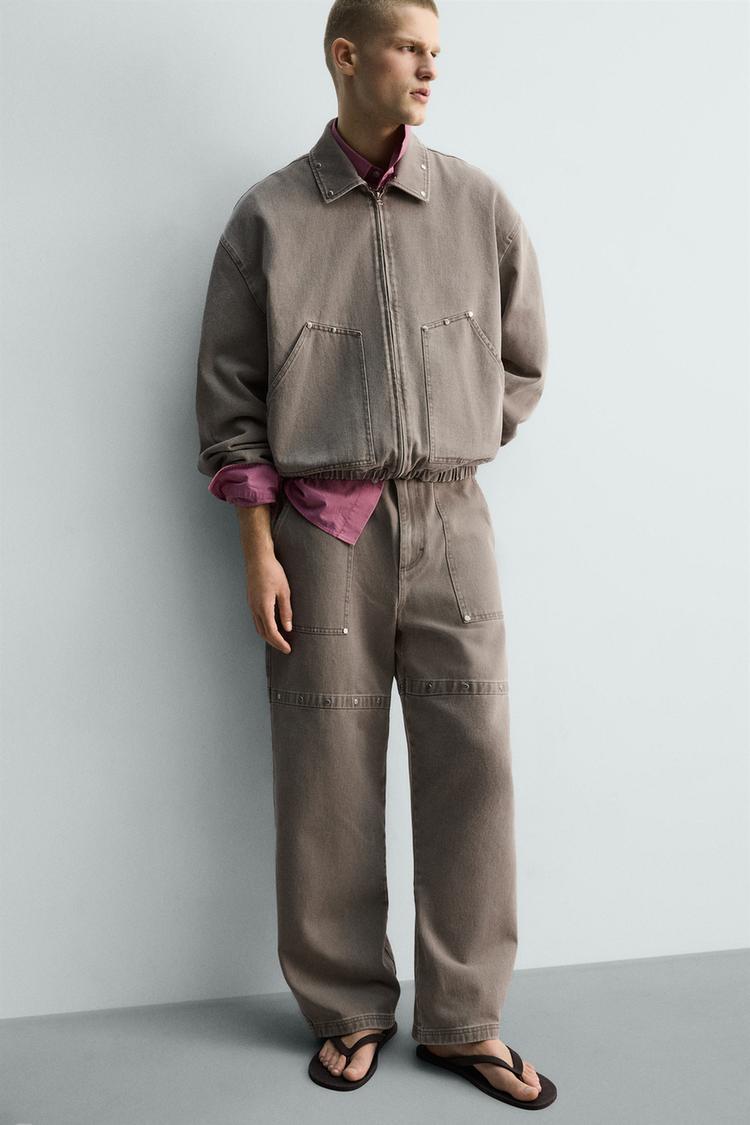 ZARA RELAXED FIT TROUSERS WITH STUDS