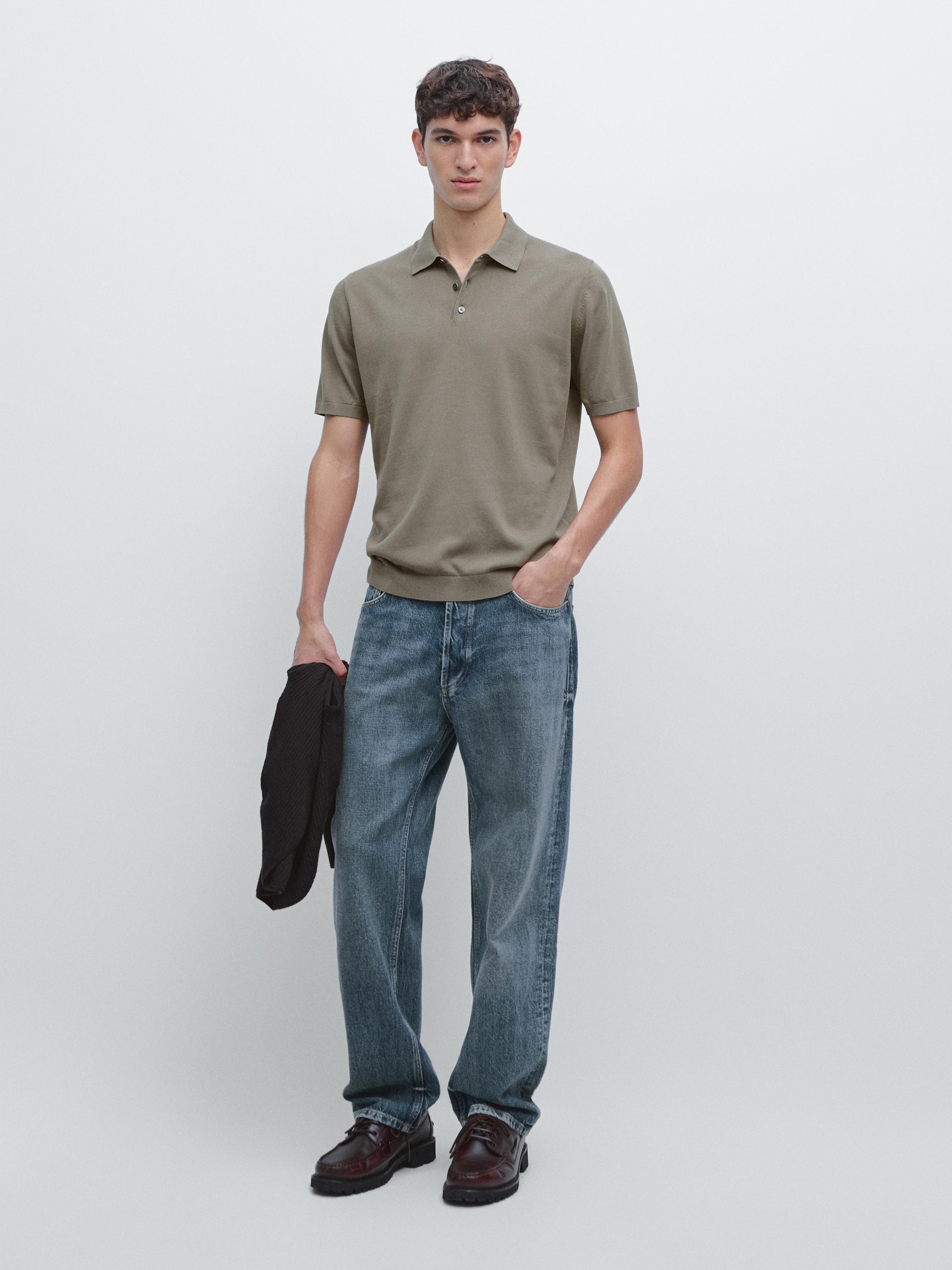 100% cotton knit short sleeve polo shirt