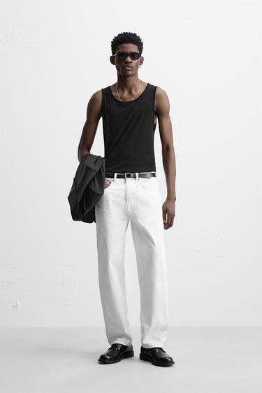 Zara SEMI-SHEER TANK TOP - Black - Image 0