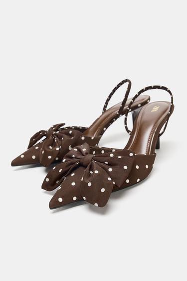 CHAUSSURES À TALONS IMPRIMÉ À POIS ET NŒUD - Multicolore de Zara - Image 3