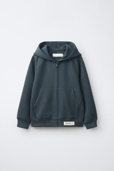 SPORTY SWEATJACKE MIT REISSVERSCHLUSS - Dunkelgrün von Zara