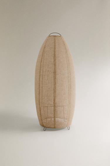 OVAL LINEN FLOOR LAMP - Ecru by Zara - Image 0