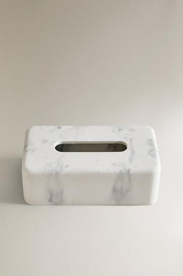 MARBLE-EFFECT TISSUE BOX - Grey by Zara - Image 1