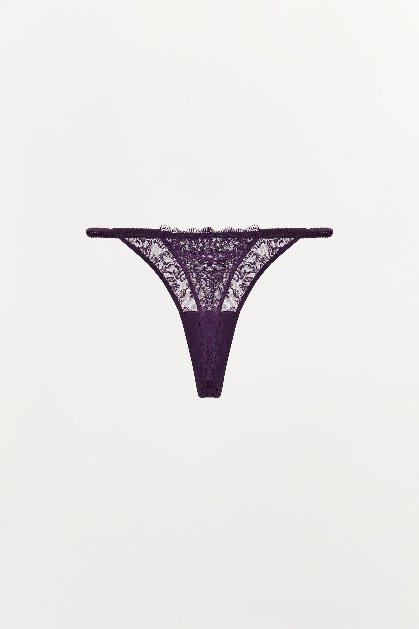 Трусы-стринги, кружево — Zara, цвет: Фиолетовый — фото 7