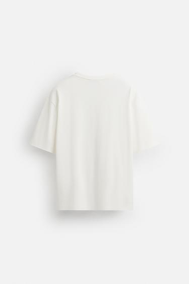 CONTRAST EMBROIDERY T-SHIRT - Oyster-white by Zara - Image 6