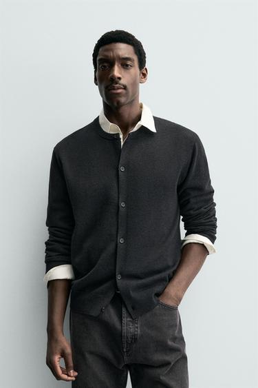 КАРДИГАН З СУМІШІ ВОВНИ - Антрацитово-сірий Zara