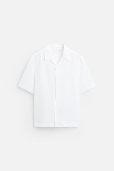 100% LINEN SHIRT - White by Zara