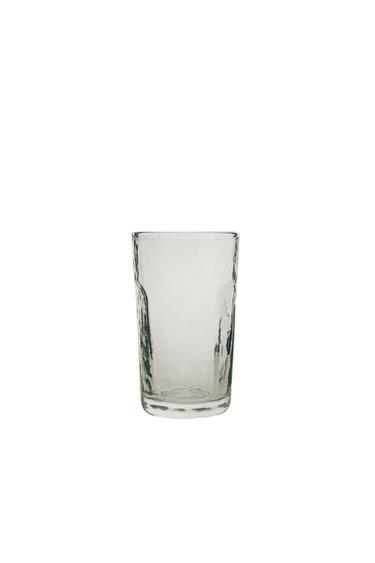 HAMMERED GLASS TUMBLER WITH RAISED DESIGN - Transparent by Zara