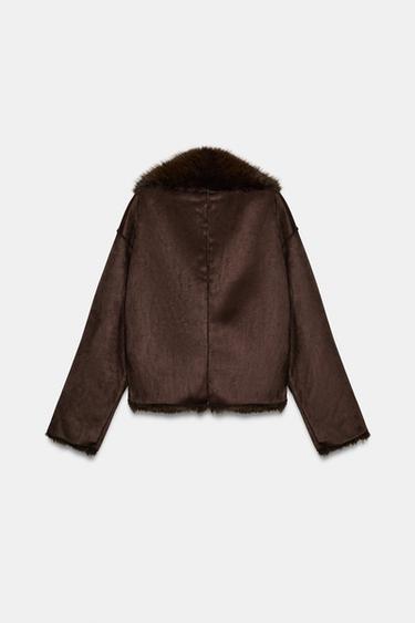 DOUBLE-FACED COAT ZW COLLECTION - Brown by Zara - Image 6