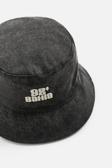 CHAPEAU BOB BRODÉ CONTRASTE - Noir de Zara - Image 5
