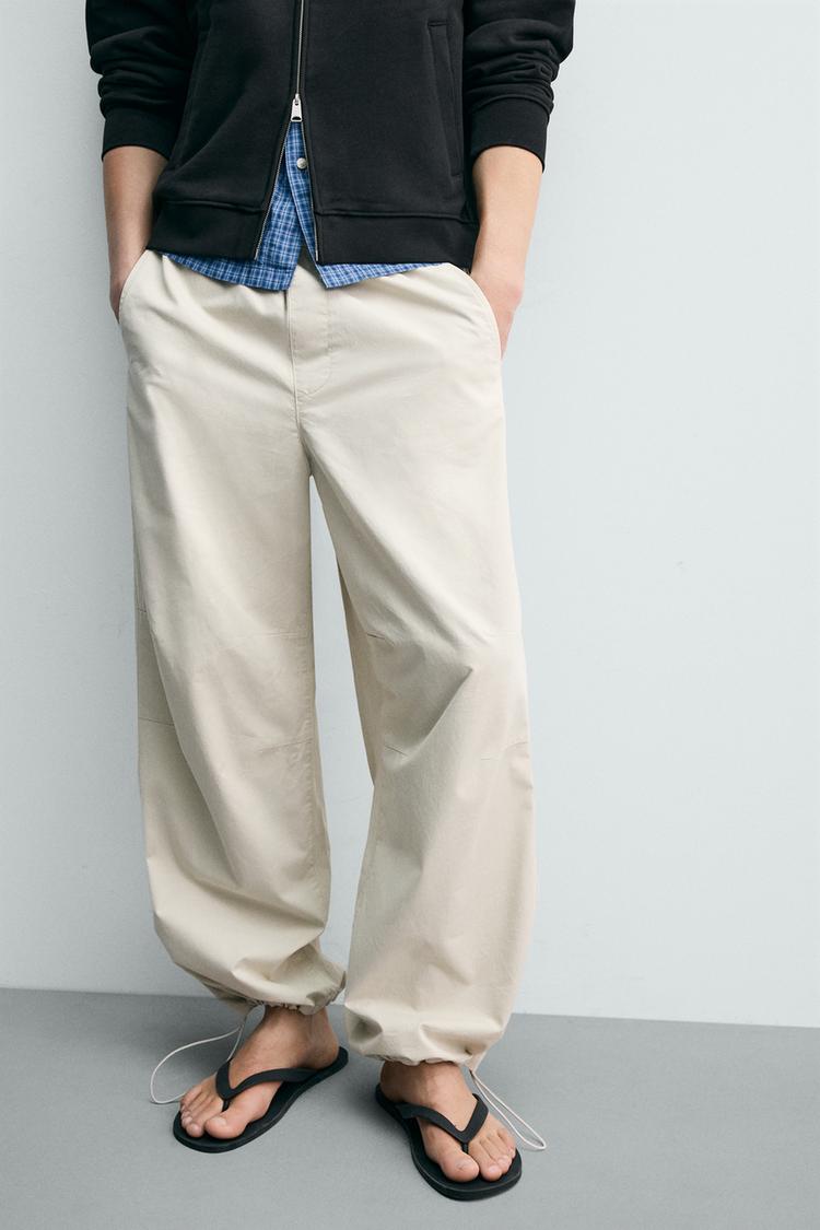 ZARA RELAXED FIT PARACHUTE TROUSERS