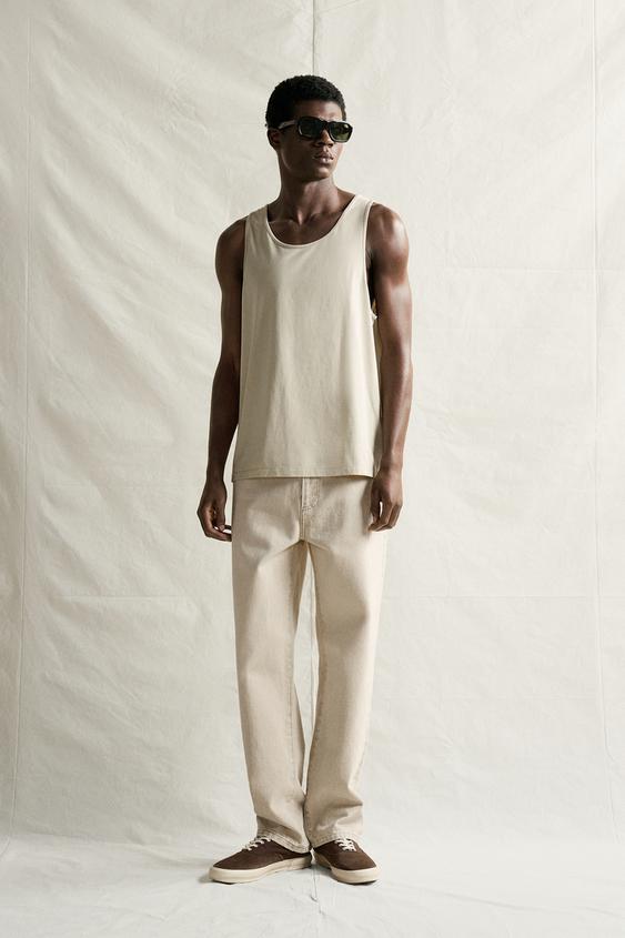 Zara SUPIMA® MEDIUM-WEIGHT TANK TOP - Light beige - Image 0