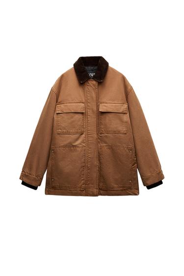 PADDED JACKET WITH CONTRAST COLLAR ZW COLLECTION
