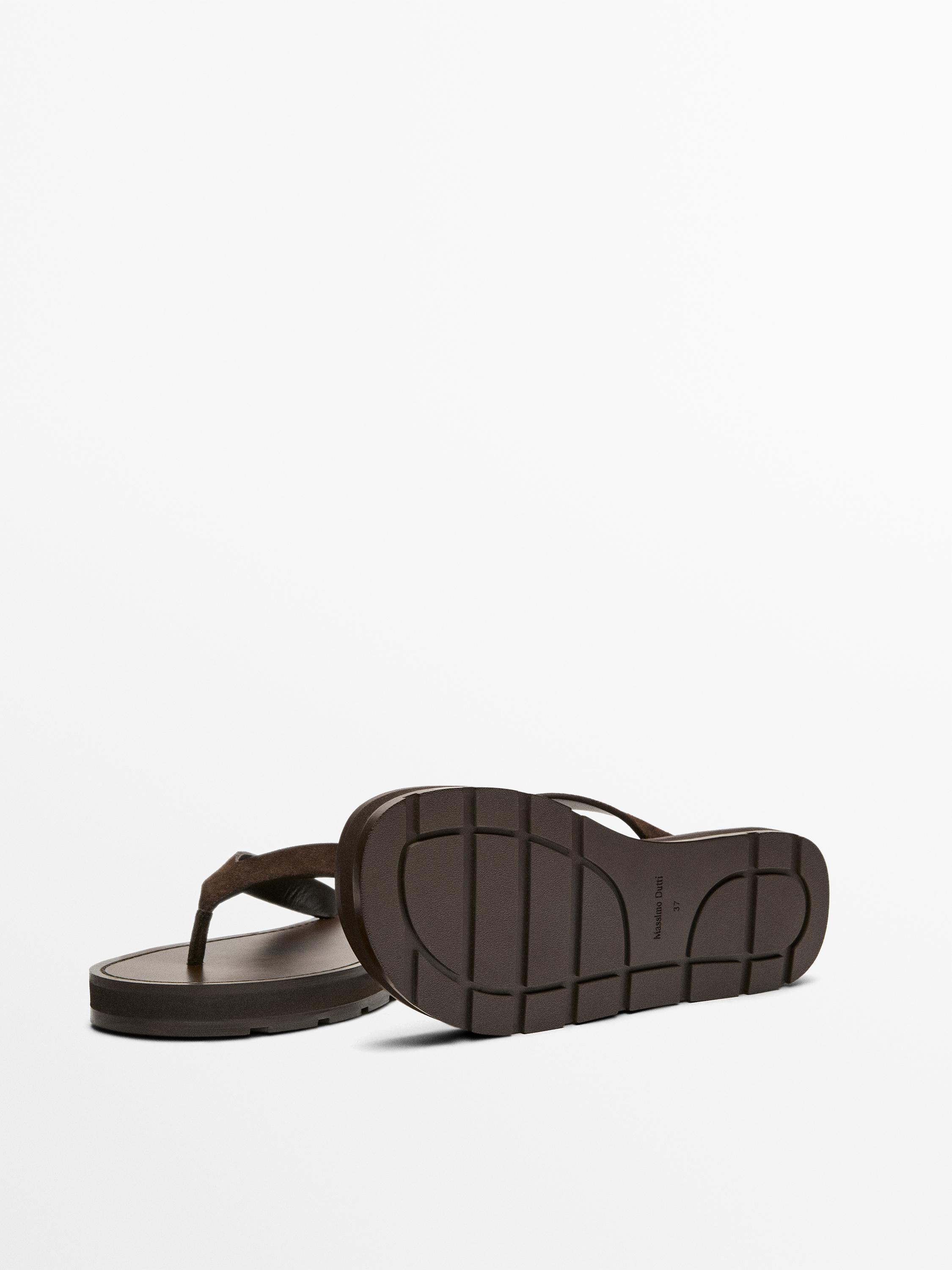 Leather toe divider sandals