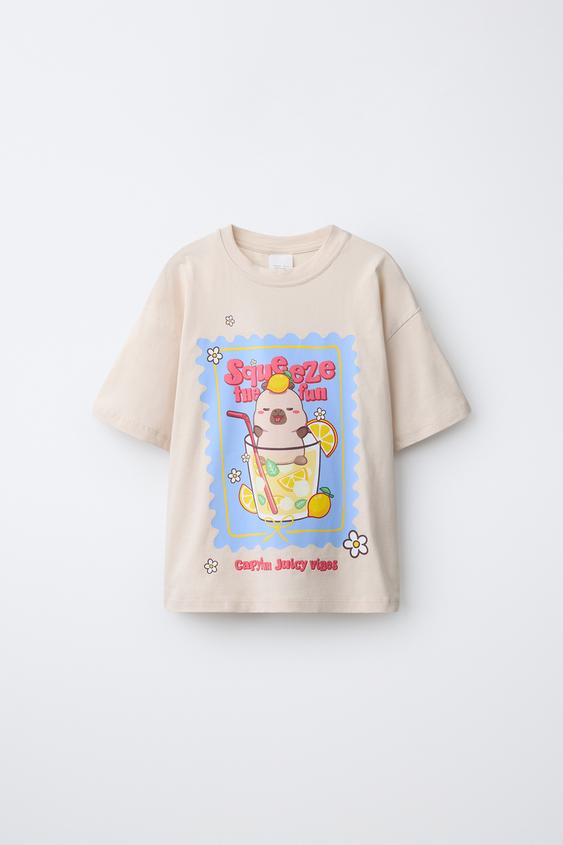 CAPIBARA CAPYFUN © PRINT T-SHIRT - Sand by Zara - Image 0