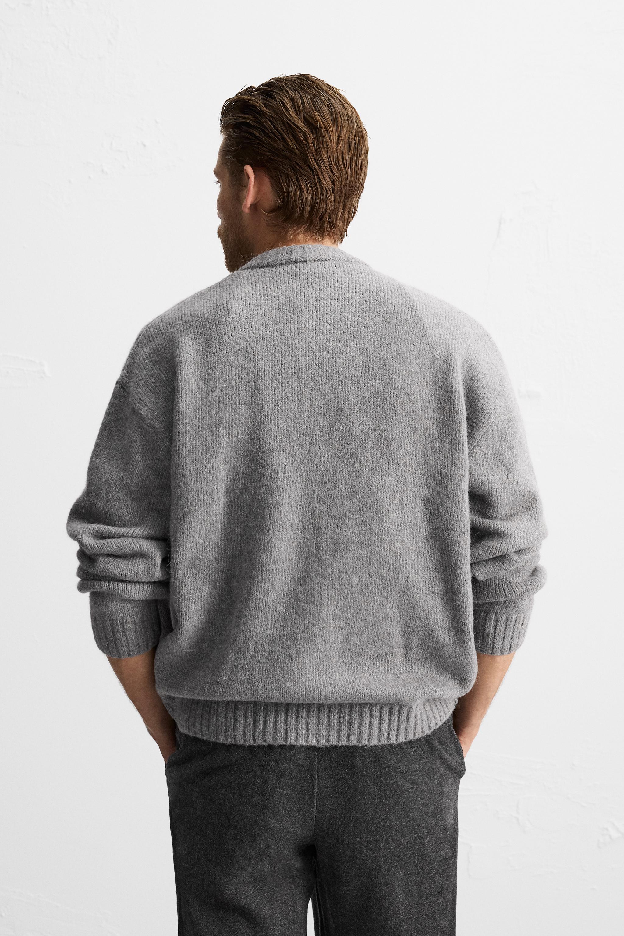 ZIP-UP KNIT JACKET - Grey / Blue | ZARA UAE - Dubai/Sharjah
