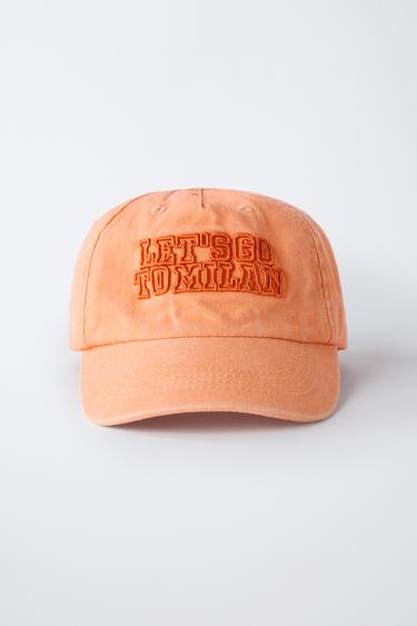 EMBROIDERED VARSITY CAP - Orange by Zara