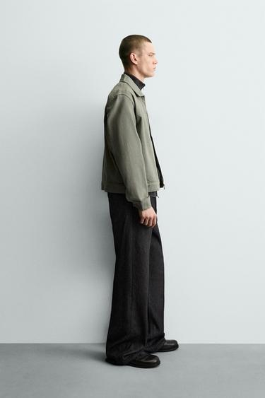WASHED ZIP-UP OVERSHIRT - Grey green by Zara - Image 3