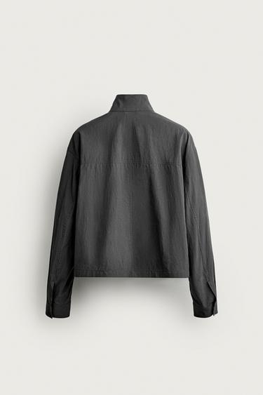 BLOUSON FLUIDE COUPE COURTE - Gris anthracite de Zara - Image 7