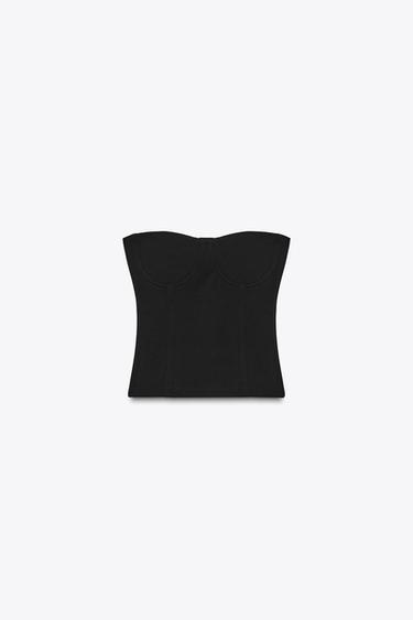 BANDEAU-TOP AUS POLYAMID - Schwarz von Zara - Bild 0